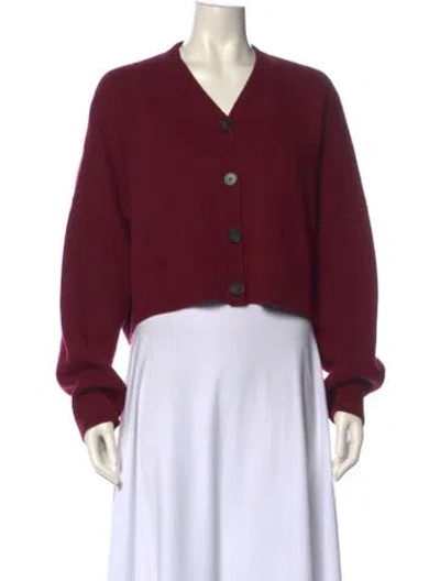 Pre-owned Maje V-neck Sweater In Burgundy