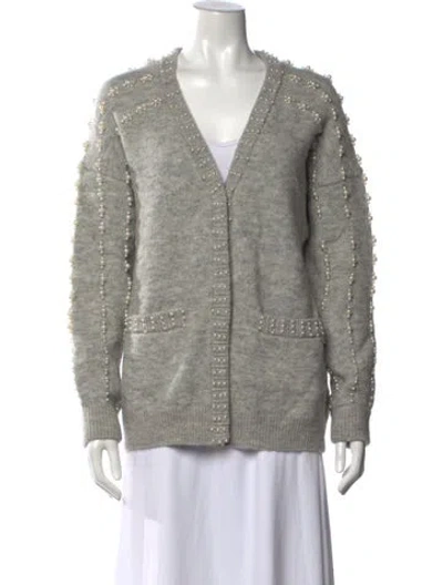 Pre-owned Maje V-neck Sweater In Gray