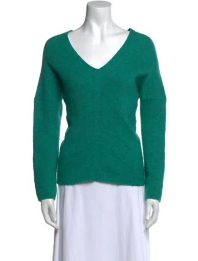 Pre-owned Maje V-neck Sweater In Green