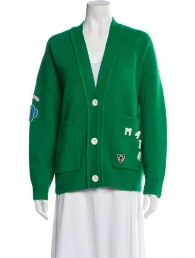 Pre-owned Maje V-neck Sweater In Green