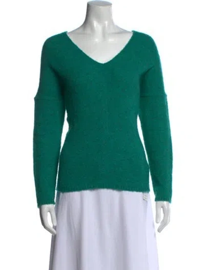 Pre-owned Maje V-neck Sweater In Green