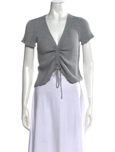 Pre-owned Maje V-neck Sweater In Grey