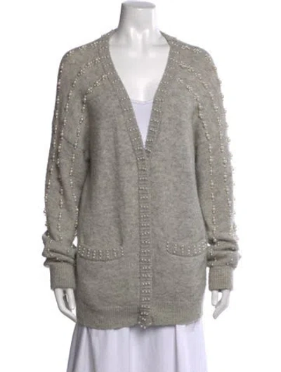Pre-owned Maje V-neck Sweater In Grey
