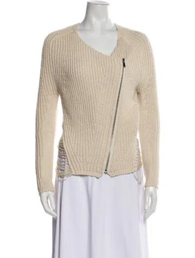 Pre-owned Maje V-neck Sweater In Neutral