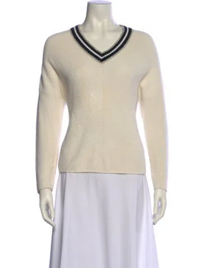 Pre-owned Maje V-neck Sweater In Neutral