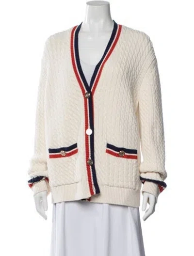 Pre-owned Maje V-neck Sweater In Neutral