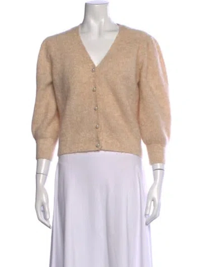 Pre-owned Maje V-neck Sweater In Neutrals