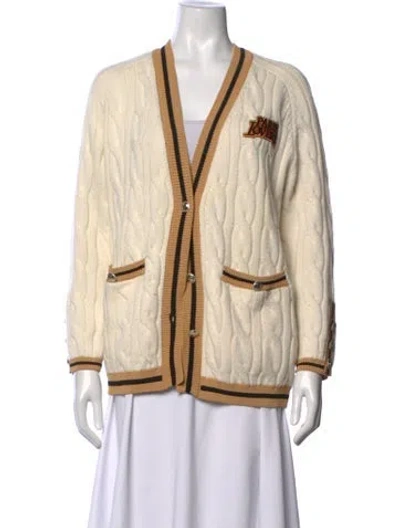 Pre-owned Maje V-neck Sweater In Neutrals