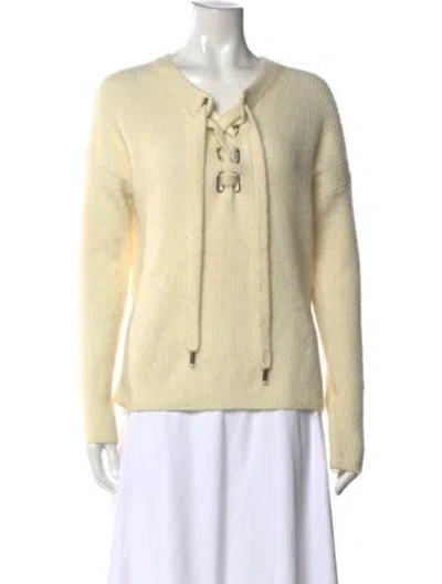 Pre-owned Maje V-neck Sweater In Neutrals