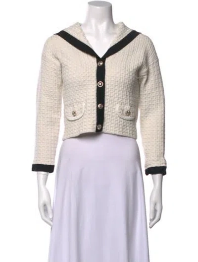 Pre-owned Maje V-neck Sweater In Neutrals