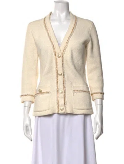 Pre-owned Maje V-neck Sweater In Neutrals