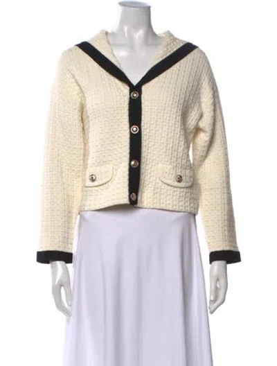 Pre-owned Maje V-neck Sweater In Neutrals