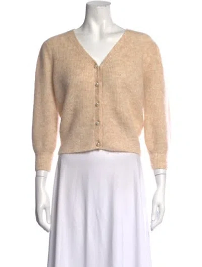 Pre-owned Maje V-neck Sweater In Neutrals