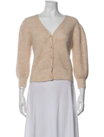 Pre-owned Maje V-neck Sweater In Neutrals