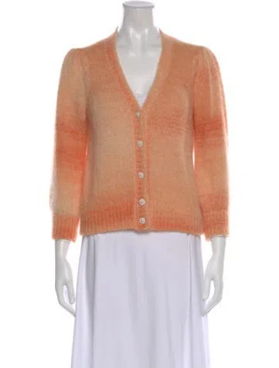 Pre-owned Maje V-neck Sweater In Orange