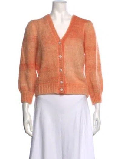 Pre-owned Maje V-neck Sweater In Orange
