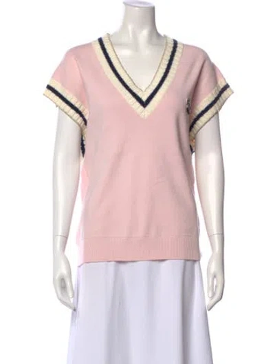 Pre-owned Maje V-neck Sweater In Pink