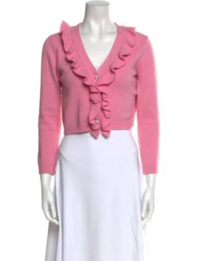Pre-owned Maje V-neck Sweater In Pink