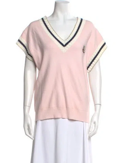 Pre-owned Maje V-neck Sweater In Pink