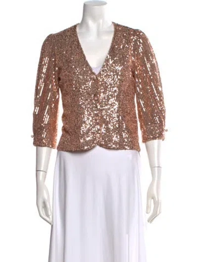 Pre-owned Maje V-neck Sweater In Pink