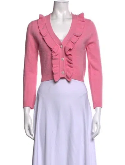 Pre-owned Maje V-neck Sweater In Pink