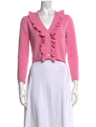 Pre-owned Maje V-neck Sweater In Pink