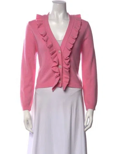 Pre-owned Maje V-neck Sweater In Pink