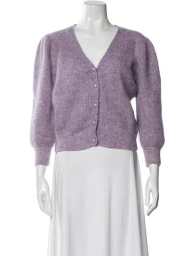 Pre-owned Maje V-neck Sweater In Purple