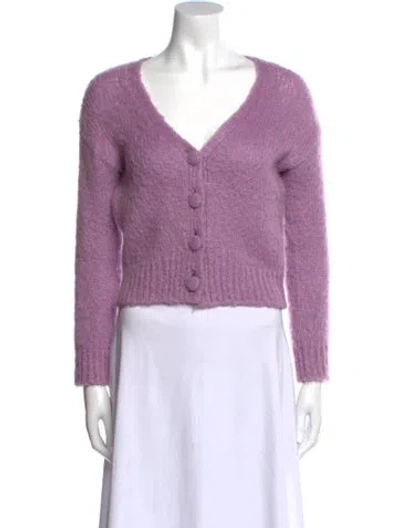 Pre-owned Maje V-neck Sweater In Purple