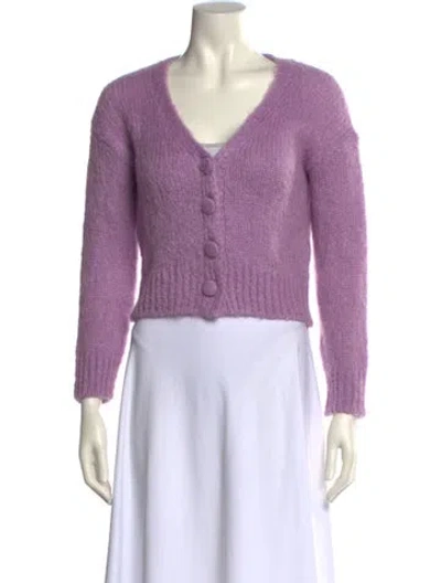 Pre-owned Maje V-neck Sweater In Purple