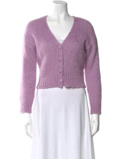 Pre-owned Maje V-neck Sweater In Purple