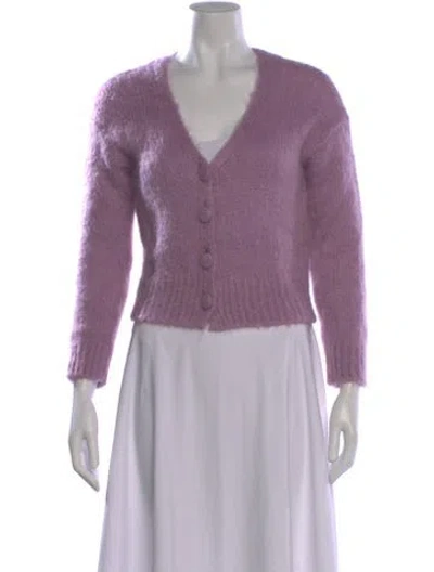 Pre-owned Maje V-neck Sweater In Purple