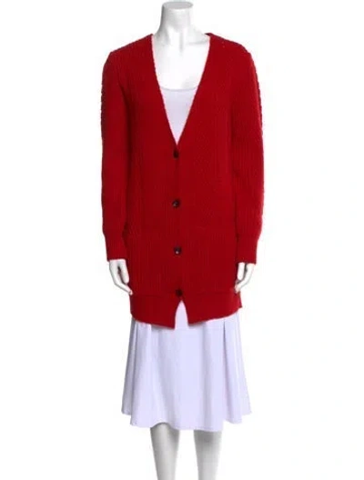 Pre-owned Maje V-neck Sweater In Red