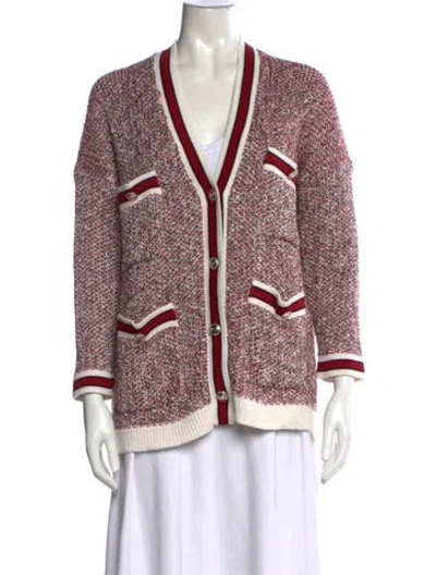 Pre-owned Maje V-neck Sweater In Red