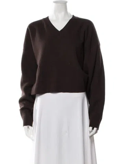 Pre-owned Maje V-neck Sweater W/ Tags In Brown