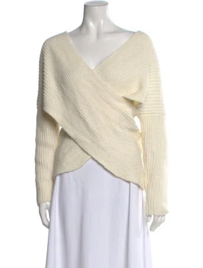 Pre-owned Maje V-neck Sweater W/ Tags In Neutral