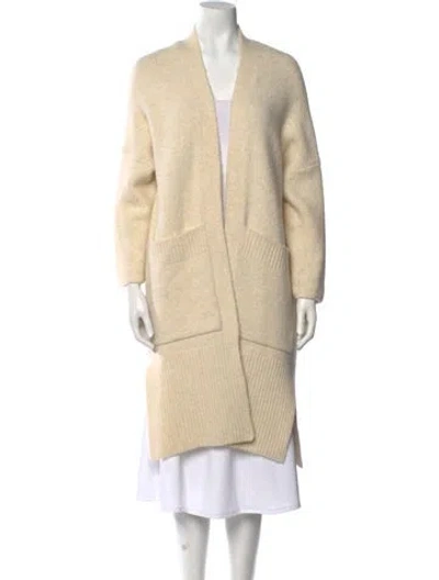 Pre-owned Maje V-neck Sweater In White