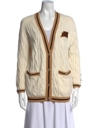 Pre-owned Maje V-neck Sweater In White