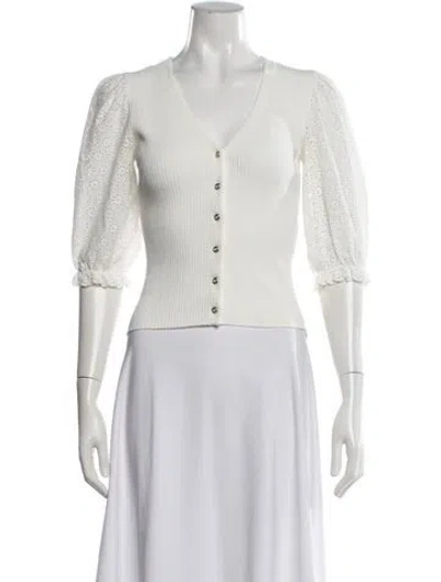 Pre-owned Maje V-neck Sweater In White