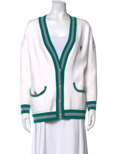 Pre-owned Maje V-neck Sweater In White