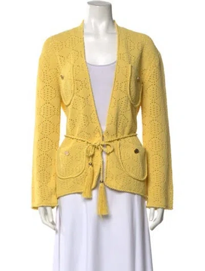 Pre-owned Maje V-neck Sweater In Yellow