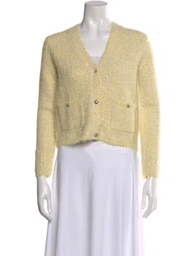 Pre-owned Maje V-neck Sweater In Yellow