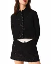 Maje Vogueloir Short Embroidered Jacket In Black