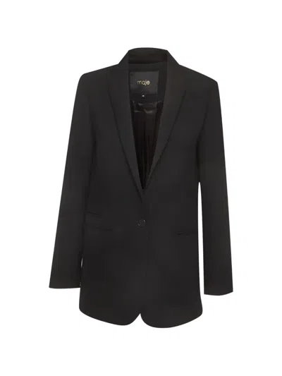 Pre-owned Maje Volteface Single-breasted Blazer In Black