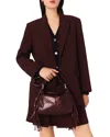 Maje Vordeauli Belted Jacket In Burgundy