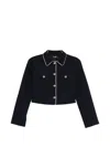 Maje Vussa Button Piped Jacket In Blue