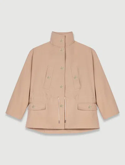 Maje Water-repellent Parka In Neutral