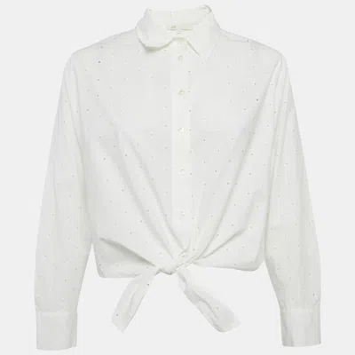 Pre-owned Maje White Broderie Anglaise Chalise Shirt M