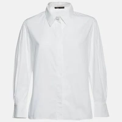 Maje White Cotton Puff Sleeve Shirt
