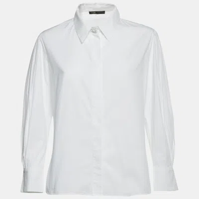 Pre-owned Maje White Cotton Puff Sleeve Shirt M